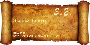 Steitz Ervin névjegykártya